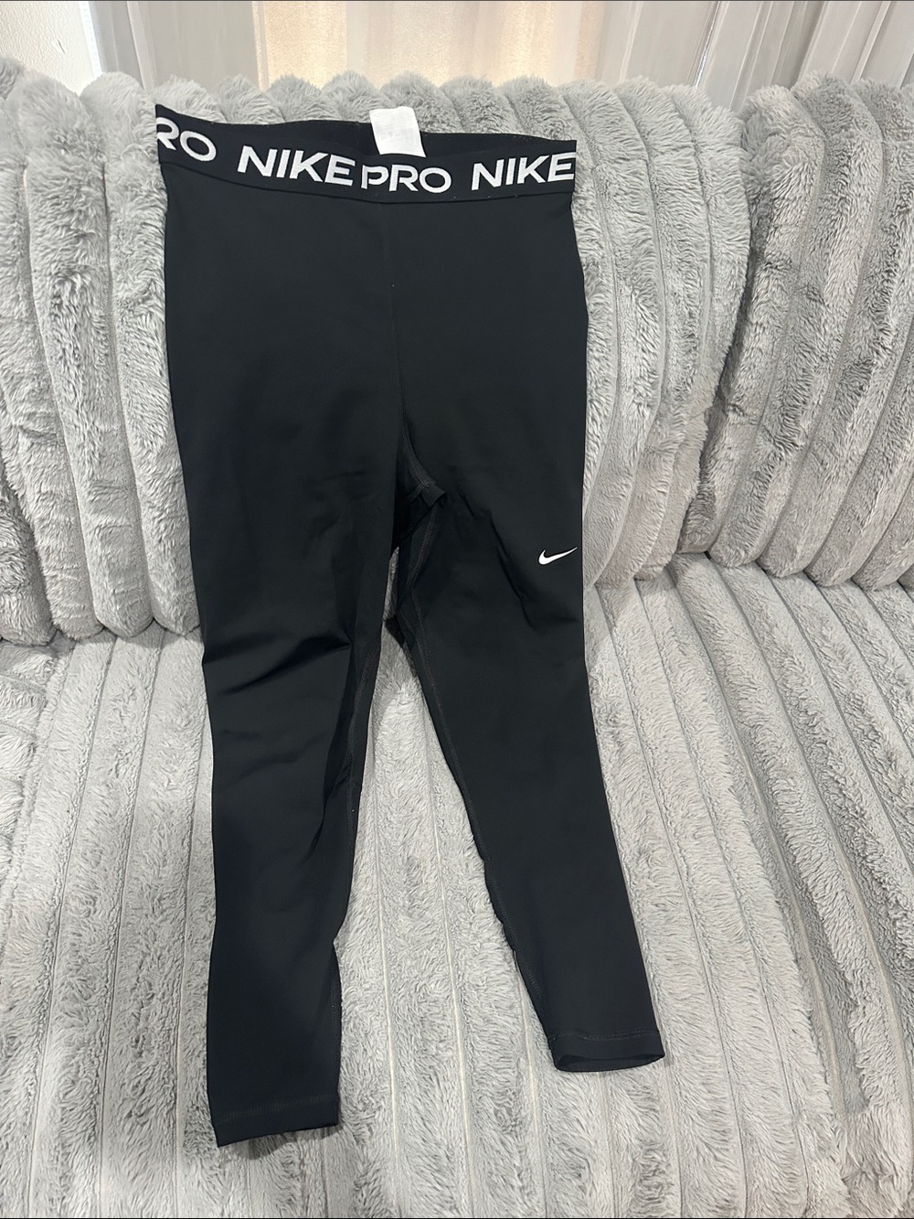 Nike Black Pro womens Compression Leggings with White Swoosh